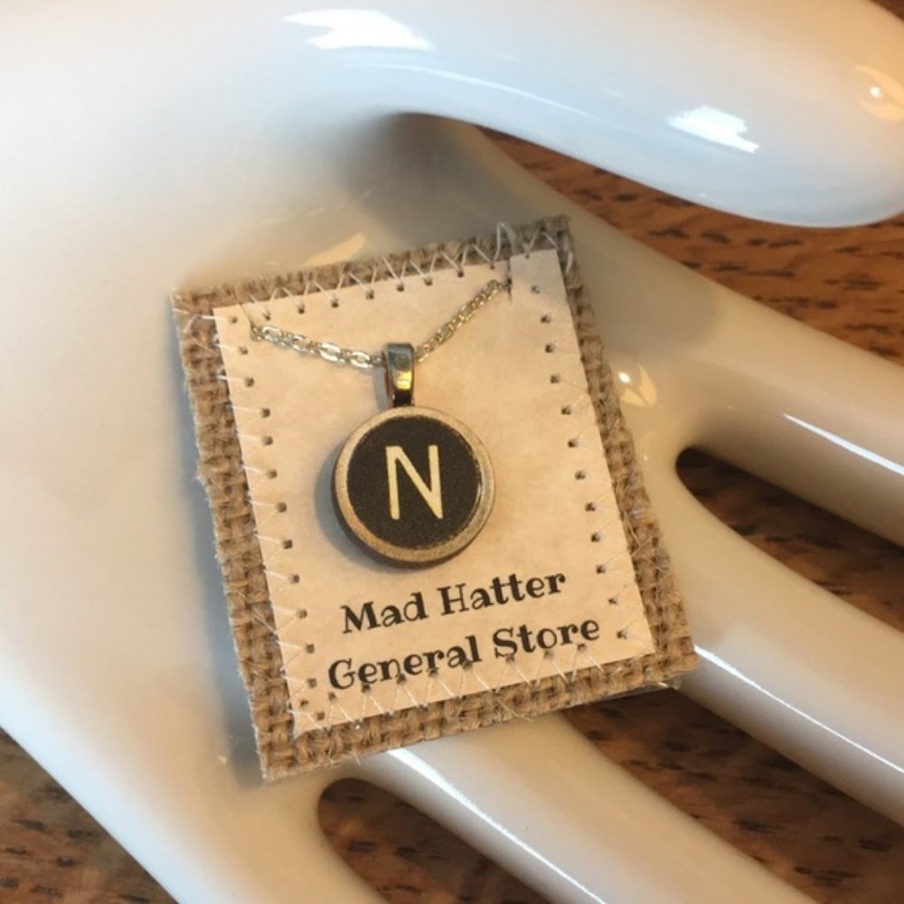Typewriter Key Pendant Necklace N